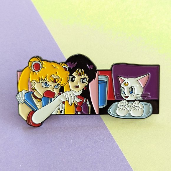Sailor Moon & Sailor Mars  Yelling  at Cat (Artemis)  Enamel Pin / Anime… - Picture 2 of 3